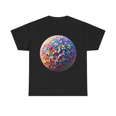 Kopie von schillernder floraler Kugel Unisex Baumwoll-T-Shirt Grafik Unisex T-Shirt