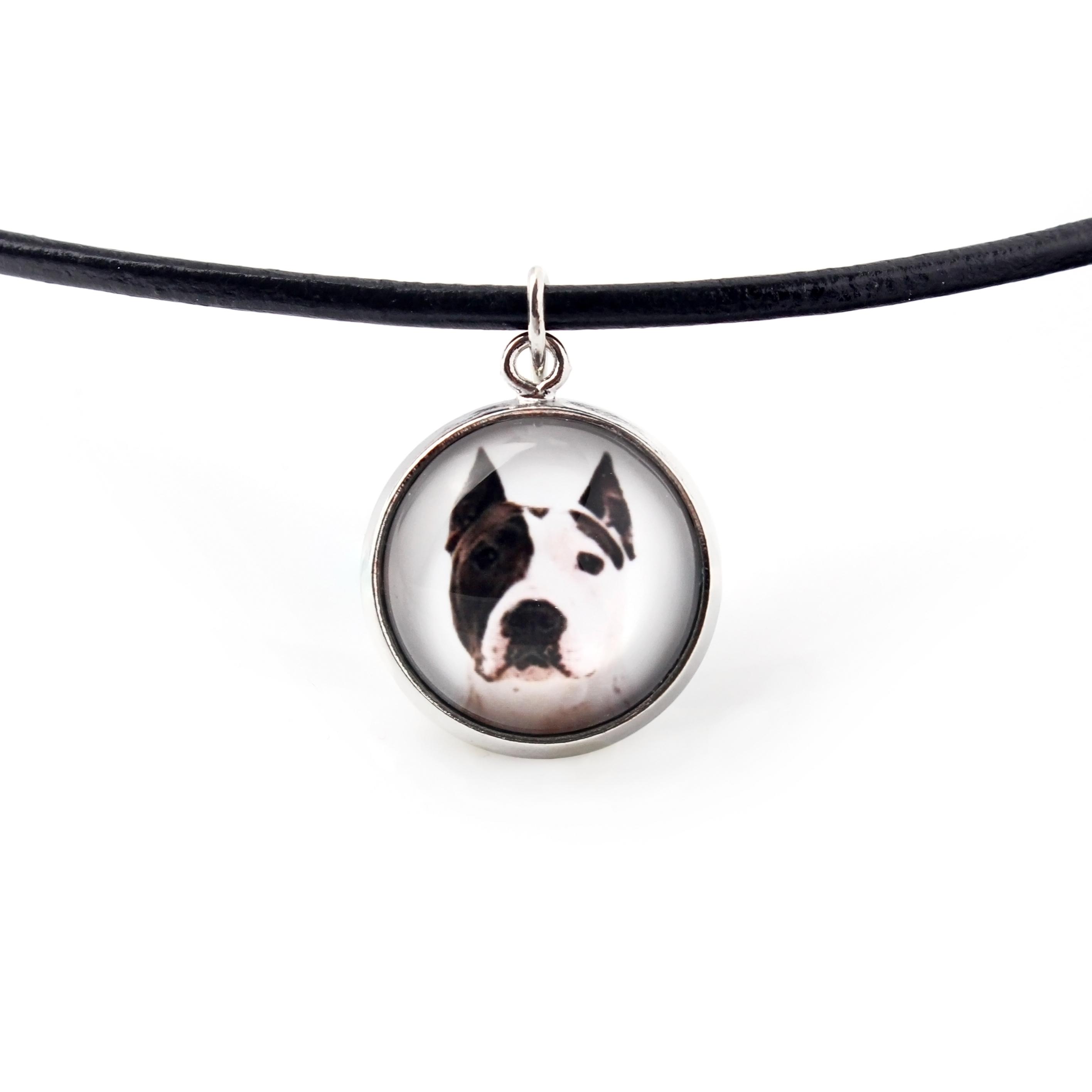 

American Staffordshire Terrier, Amstaff - necklace pendant with your photo, handmade, handcrafted jewelry by Art-Dog brand срібний