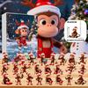 Christmas Countdown Blind Box With Monkey Christmas Tree Ornaments For Holiday Decor