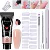 Nail Extension Gel Kit 15ml×6 Pcs Full Set Nail Form & Base Coat Long-Lasting Home Salon Nail Art Tools