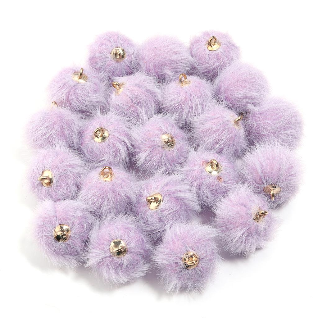 20pcs 16mm Plush Fur Covered Ball Beads Charms Cute Pompom Charms For Jewelry Making DIY Bracelets Necklace Earrings Accessories