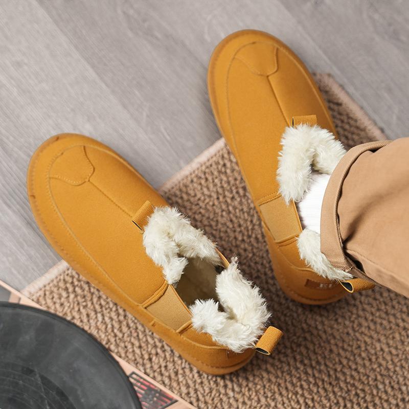 New Men's Classic Winter Fashion Cotton Shoes Low-cut Short Mid-calf Casual Ssnow Boots