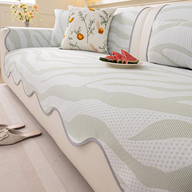 New Summer Cool Doudou Straight Row Sofa Cushion One Piece Fixed Non-Slip Seat Cushion Premium Sofa Cover