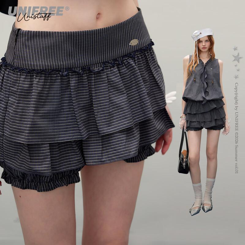 UNIFREE Retro Plaid Skort L