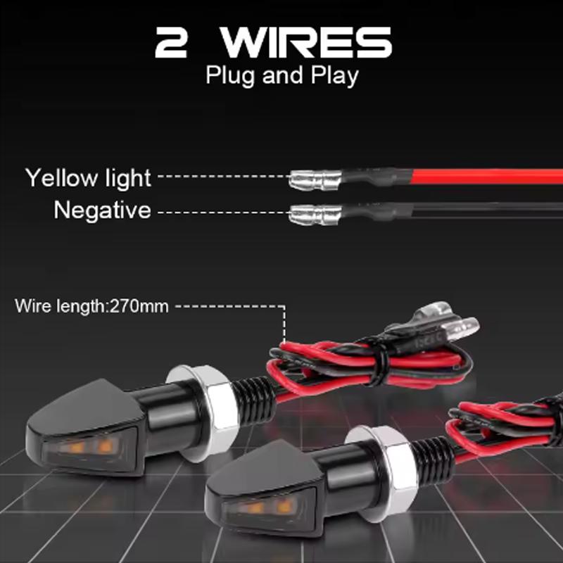 Motorcycle 12V Side Marker Mini Light LED Direction Turn Lamp Amber Waterproof Universal For Dirt Motorbike Cruiser Cafe Racer