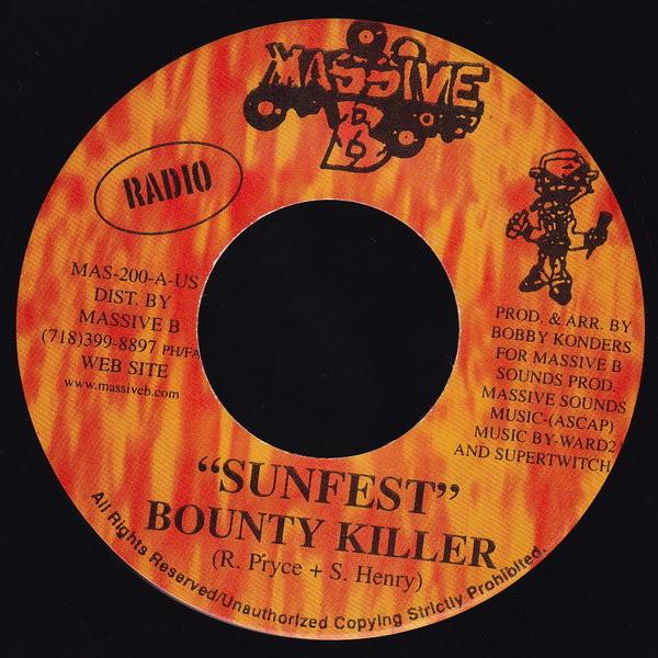 7inch Record BOUNTY KILLER - Sunfest MAS200 Massive B 2001 US Reggae, Ska & Dub Used