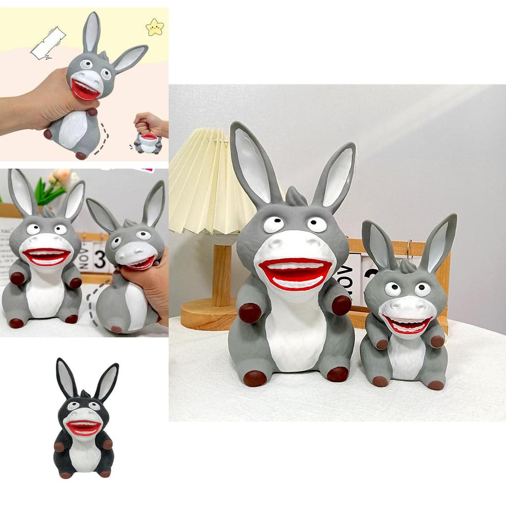 New Stress-relief Big Mouth Donkey Squishy Toy Creative Gift Tpr Material Grey