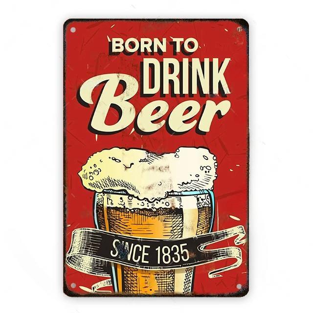 Cold Beer Posters Vintage Metal Tin Signs Drink Retro Bar Club Pub Restaurant Wall Art Decoration Plate