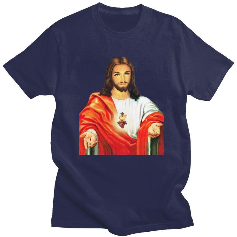 Custom Sacred Heart Of Jesus Tshirts Men Short Sleeve Leisure T Shirt Christian Catholic God Tshirt Slim Fit 100 Cotton Tee