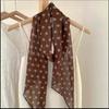 Women French Retro Polka Dot Long Narrow Neck Scarf For Women
