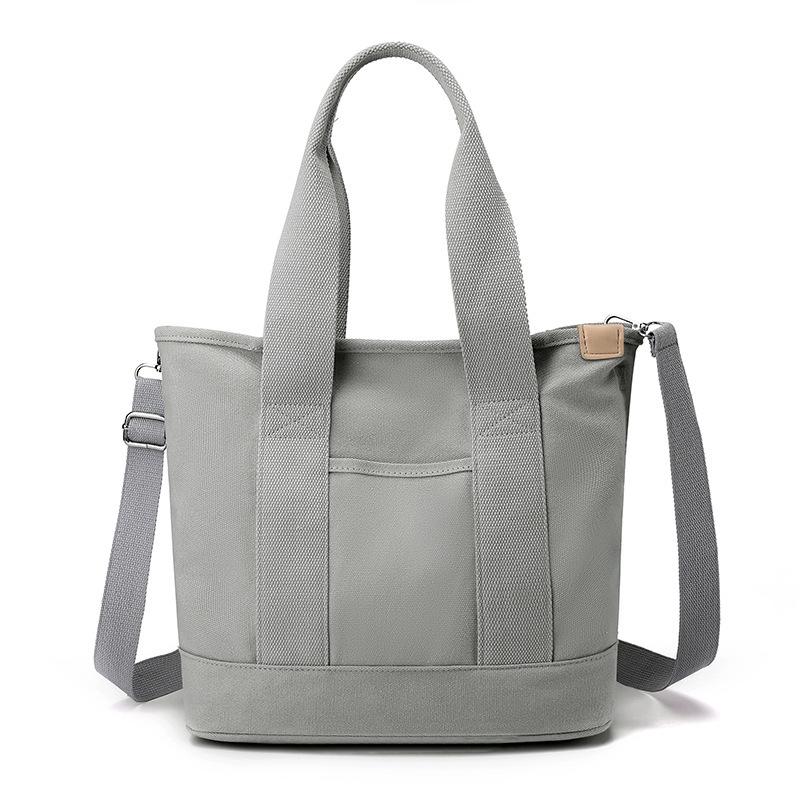 16oz Japanese-Korean Style Women's Tote: Single Shoulder, Crossbody, Large Capacity, Simple Canvas Handbag