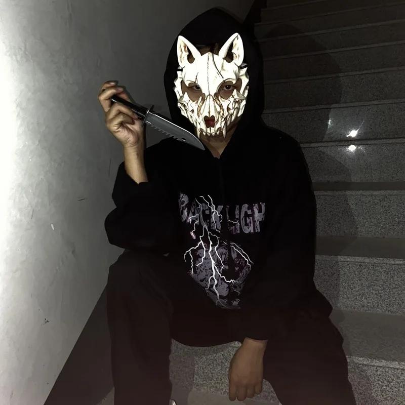 Halloween Cosplay Tier Schädel Masken Skelett Halbgesicht Knochen Tanz Abschlussball Party Kostüm Requisiten Maskenball Zubehör