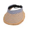 Summer Large Eave Empty Roof Grass Hat Korean Version Fashionable Outdoor Sun Hat Beach Beach Trip Sun Hat for Women