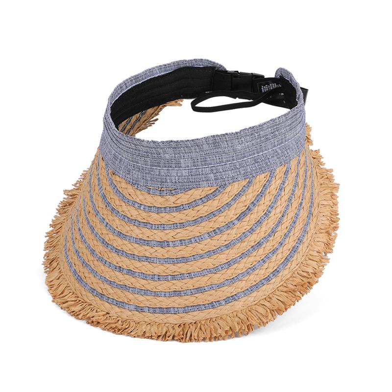 Summer Large Eave Empty Roof Grass Hat Korean Version Fashionable Outdoor Sun Hat Beach Beach Trip Sun Hat for Women