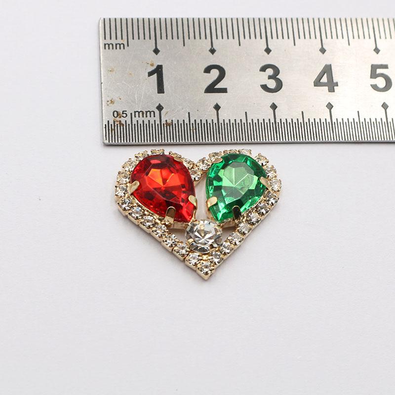 LKERAN 10pcs26 * 28MM Love Rhinestone Acrylic Button DIY Clothing Decoration Wedding Dress Handmade Decoration Accessories