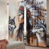 Tribal Chief Printed Curtains Pole Bag Polyester Material Design Bedroom Home Decoration Curtain Set Of 2 Made Washable Master Ready