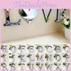 Unique 4 Letters Love Home Furniture Mirror Tiles Self-adhesive Wall Decor For Any Room