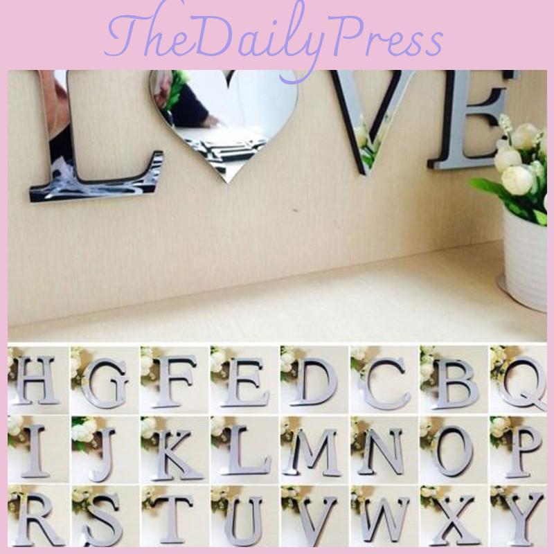 Unique 4 Letters Love Home Furniture Mirror Tiles Self-adhesive Wall Decor For Any Room