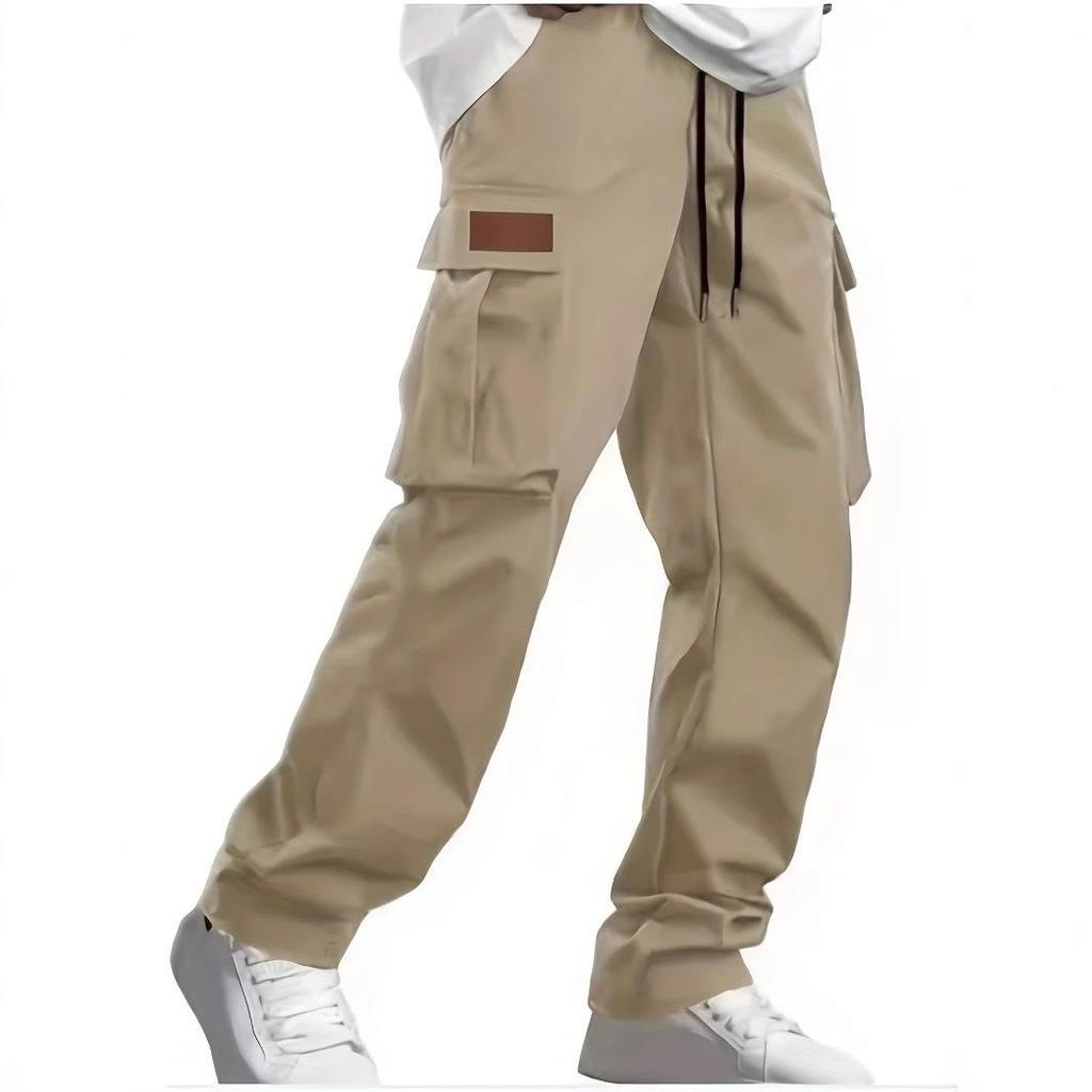 2024 Men's Multi-pocket Workwear Drawstring Pants for Outdoor Hiking, Running, and Casual Wear