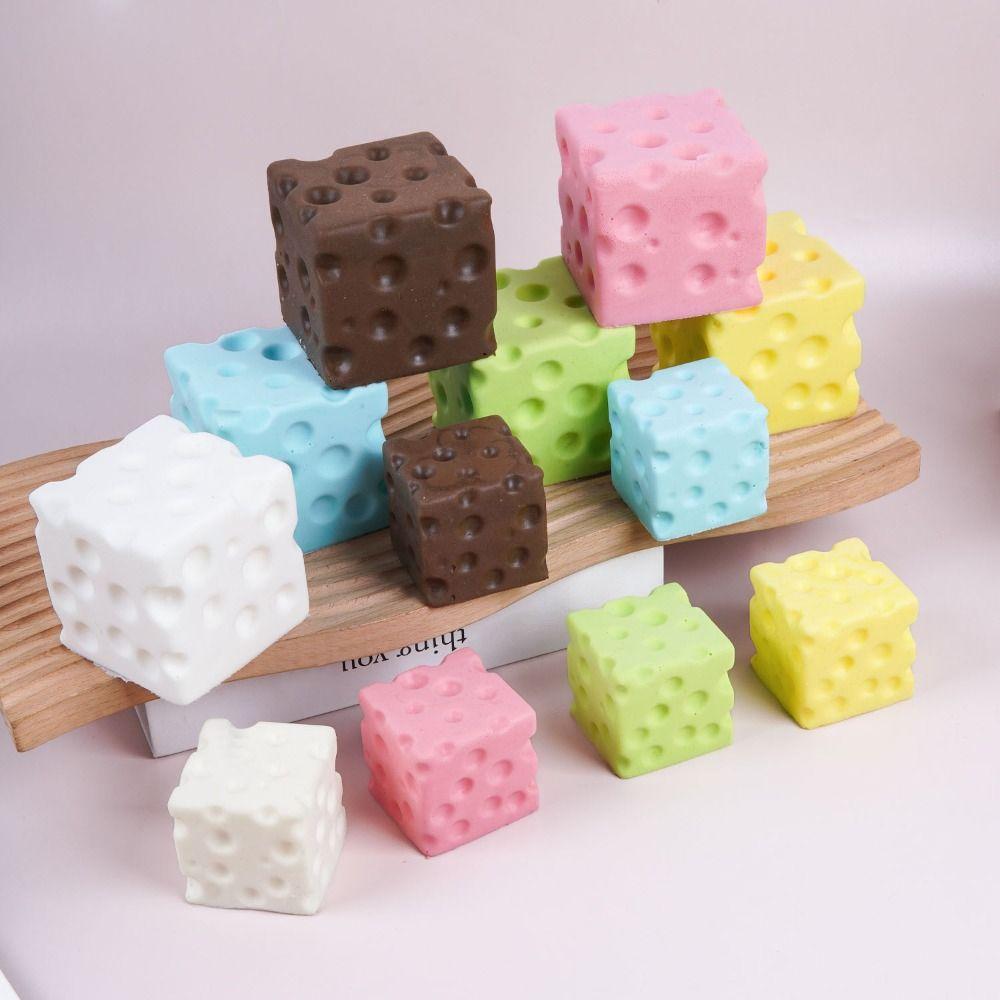 5/7cm Cheese Squishy Toy PU Slow Rebound Cheese Stress Ball Portable Cheese Pinch Stress Relief