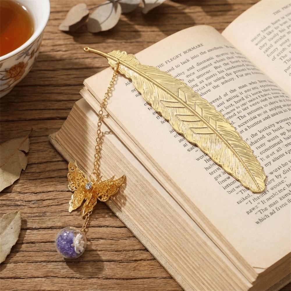Butterfly Eternal Flower Bookmark Multi-Color Chinese Style Page Marker Feather Bookmark Student