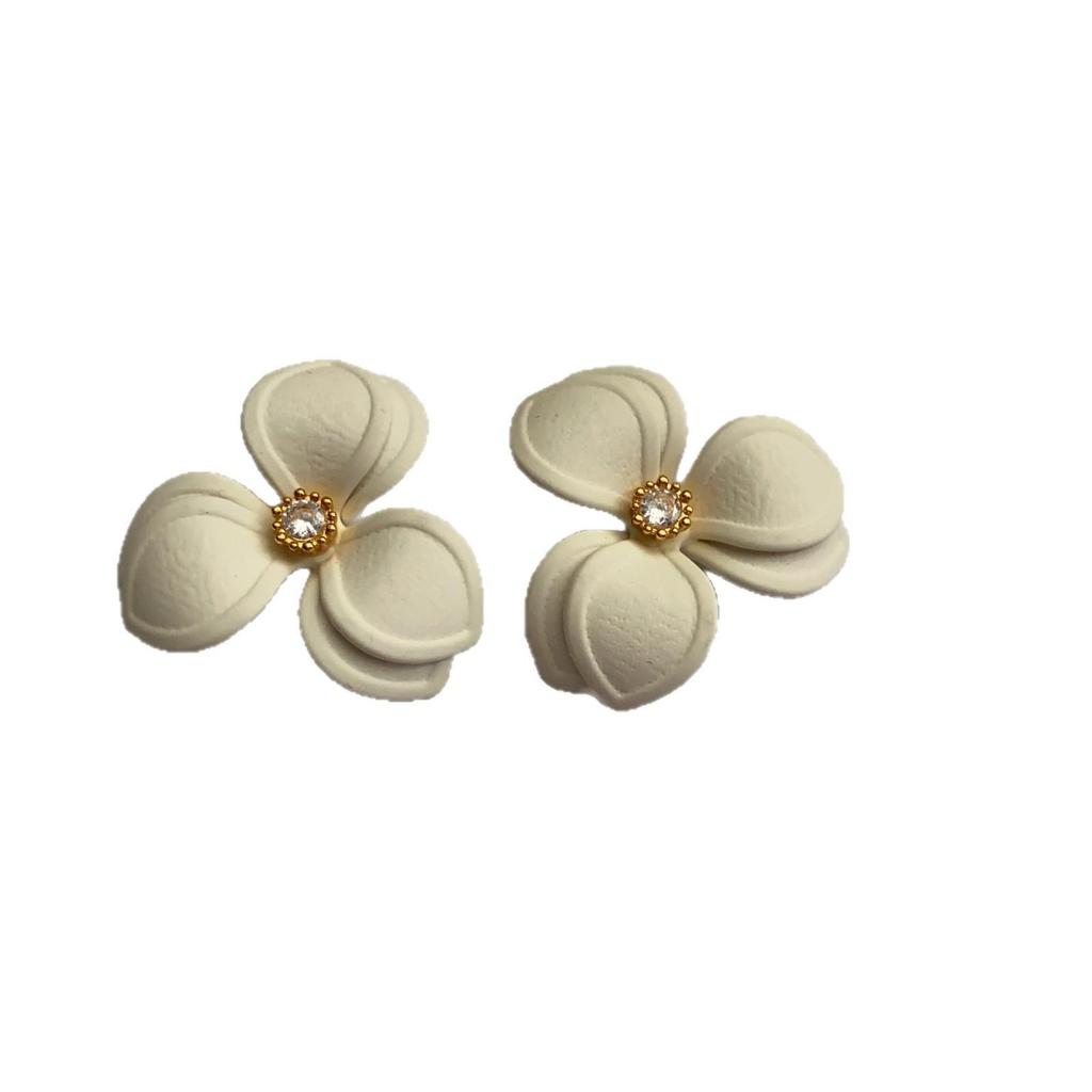 Sweet Zircon Double-Layer Flower Stud Earrings, Simple Niche Light Luxury Earrings, High-Grade Fresh, Soft And Elegant