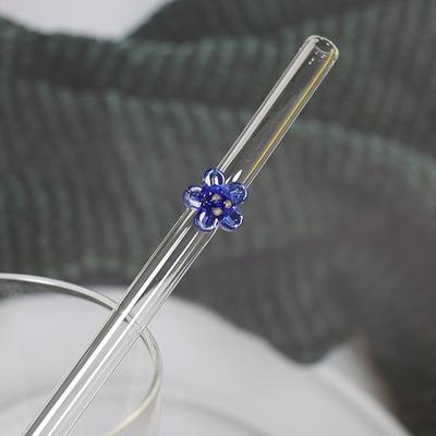 Flower Glass Straw Reusable Drinking Straws Cute Straw For Festival Party Wedding Cocktail Bar Beachs