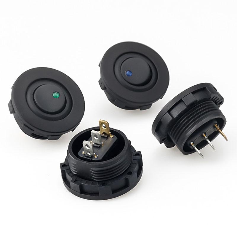 ON/OFF Round Rocker Toggle LED Switch 3 Pin 12V 20A Car Dashboard Dash Boat Truck Push Button Switchs