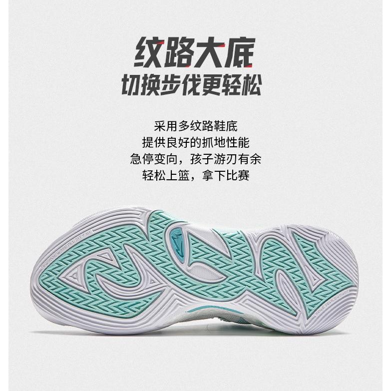 Li Ning YOUNG All City 12 Syntetická kůže Nízké basketbalové boty Bílá Modrá Dospívající YKBU020-1