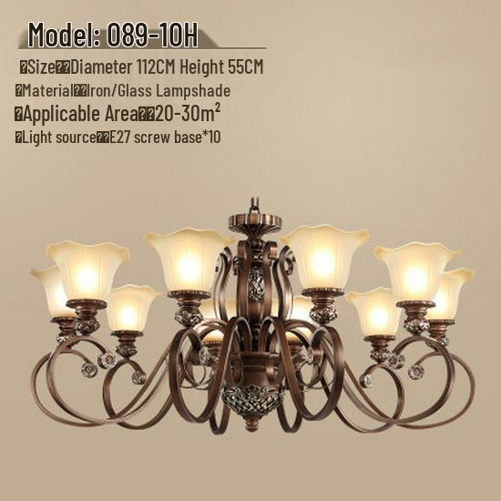 Retro Wrought Iron Pendant Light for Living Room, Villa, or Staircase