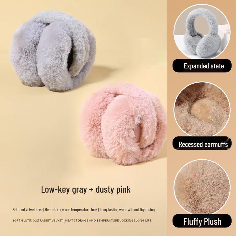 Cozy Foldable Winter Earmuffs: Cute, Warm, and Cold-Proof.