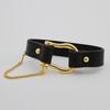 Viollina Gold Horeshoe Leather Bracelet
