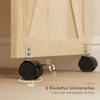 Folding Sewing Table, Rolling Cabinet, Magnetic Barn Door, 2 Bins, Shelf, 18 Pegs, Natural
