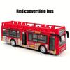 Double Decker Bus Sightseeing Model Pull Back Vehicles Toy Die Cast Pull Back Vehicles Collectible Light Music Cars for Boys