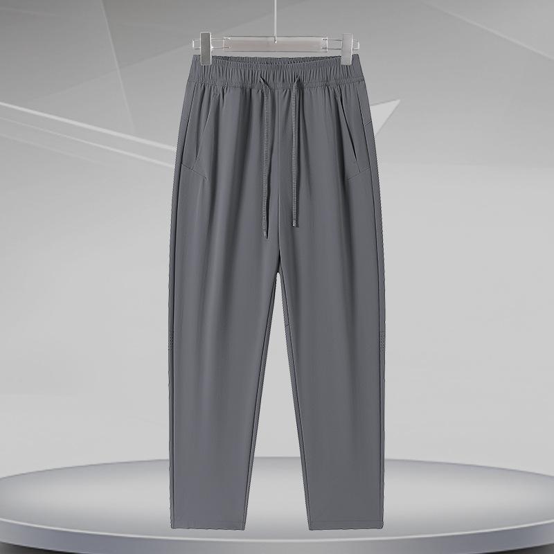 Quick Drying Casual Pants Men's Lightweight Ice Silk Pants Men's Summer Breathable Loose Men's Pants Straight Leg Oversized Pants Men