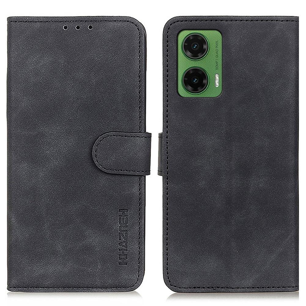 For Motorola Moto G35 5G Case PU Leather Retro Texture Phone Cover