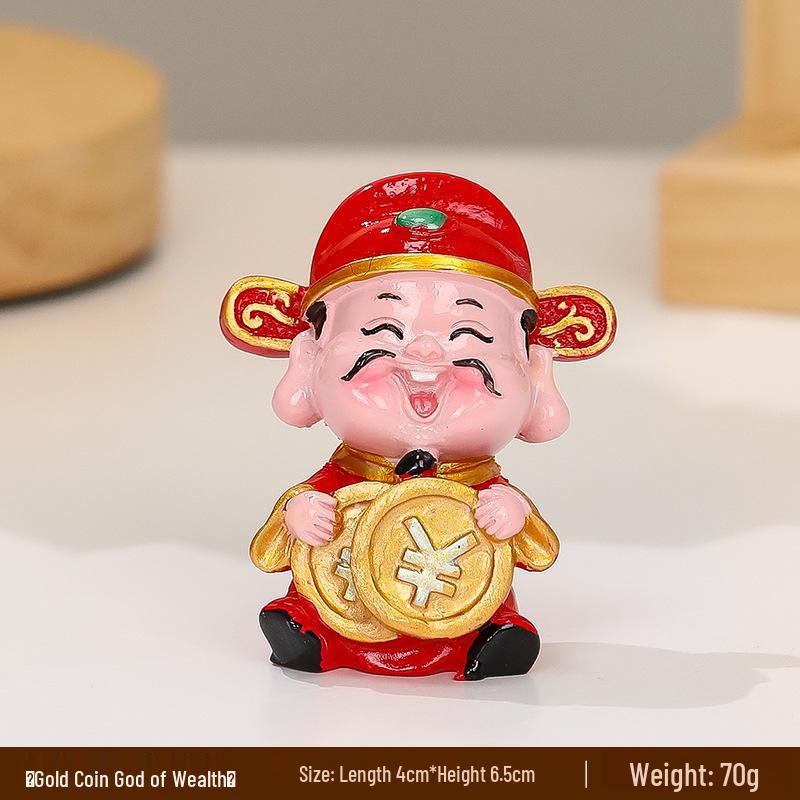 

Chinese God of Wealth Figurine for Desktop Decoration - Cute Cultural Gift for Office or Shrine