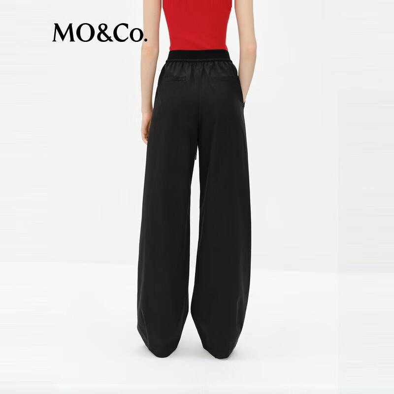 MO&Co. Women's High-Waist Straight Leg Drawstring Pants