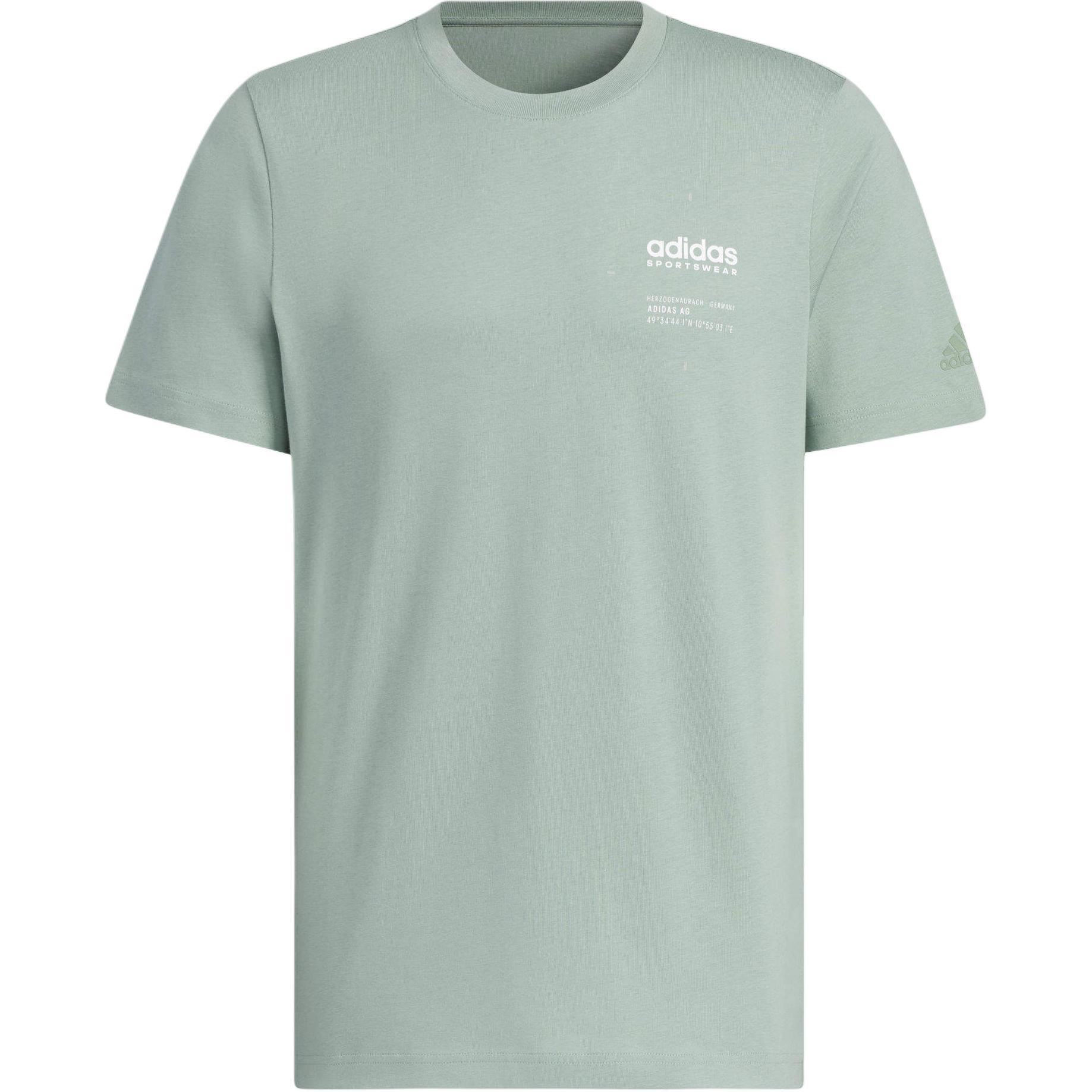adidas Small Linear Logo T-Shirt Asia Sizing  Green  Men s JI9078 S