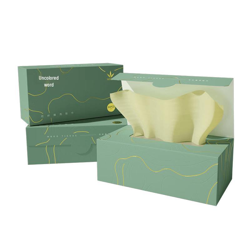 Wuro Bamboo Fiber Disposable Facial Towels (80 Sheets x 3 Boxes)