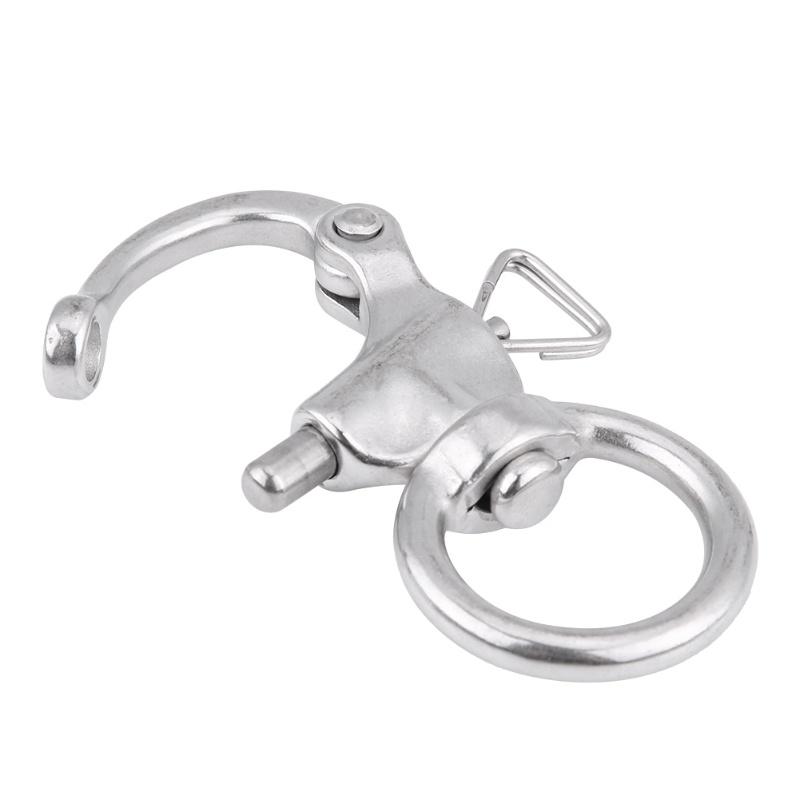 2Pcs Snap Shackle Stainless Steel 316 Buckle Brace Ring Useful Tool Round Ring Shackle 76mm