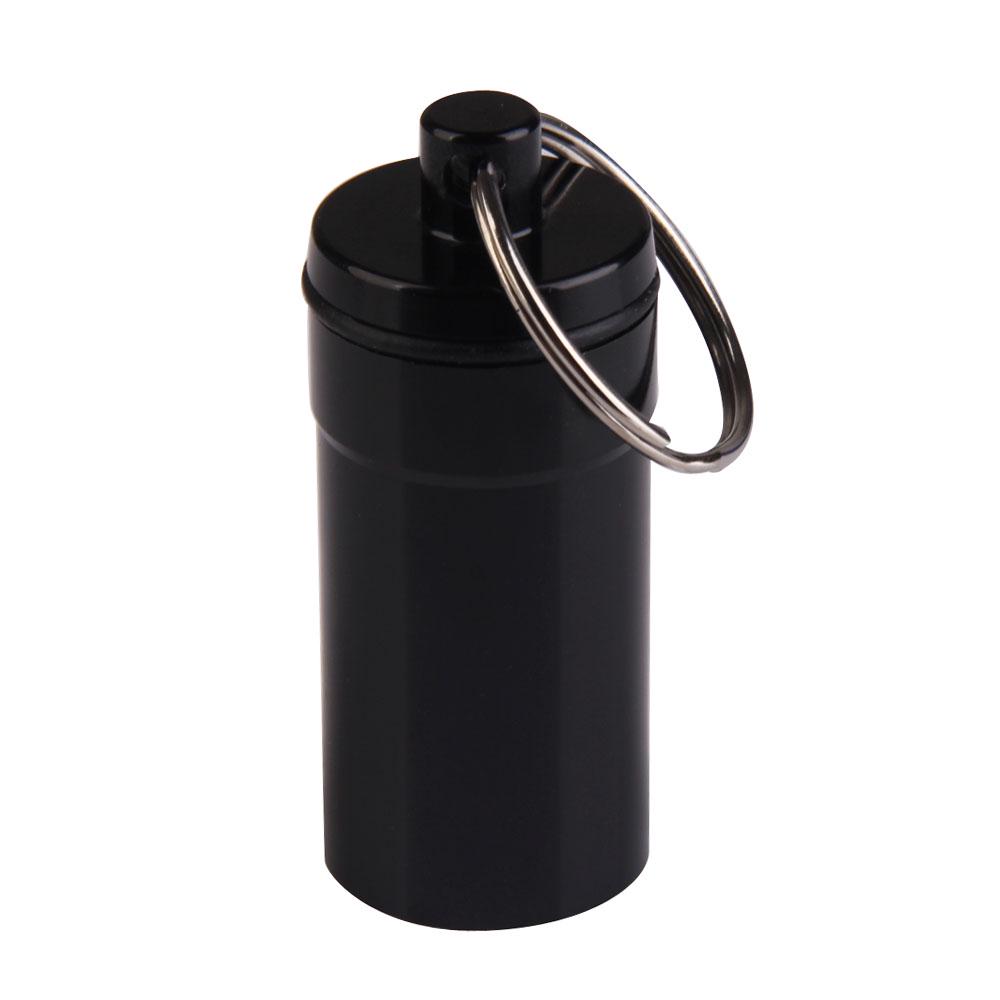 Mini Pill Box Keychain Aluminum Alloy Outdoor Pocket Pill Box Container Metal Mini Pill Organizer for Medicine Organization