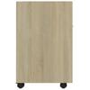 Side Table with Casters Sonoma Oak Finish 33 x 38 x 60 cm