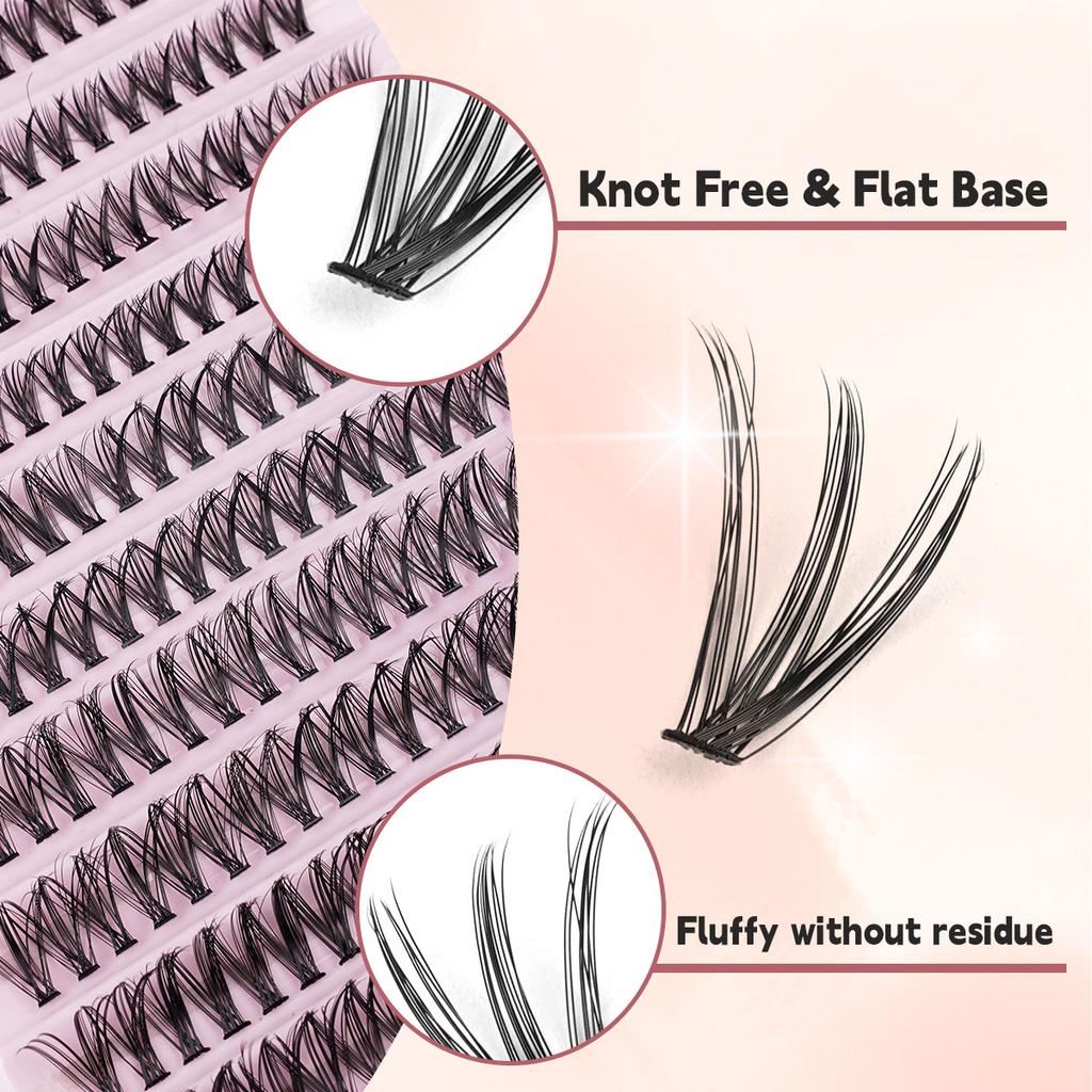 30P40P Hot Melt Multi-Haired False Eyelashes Segmented Self-Grafting Thick Natural Stage Flat False Eyelashes
