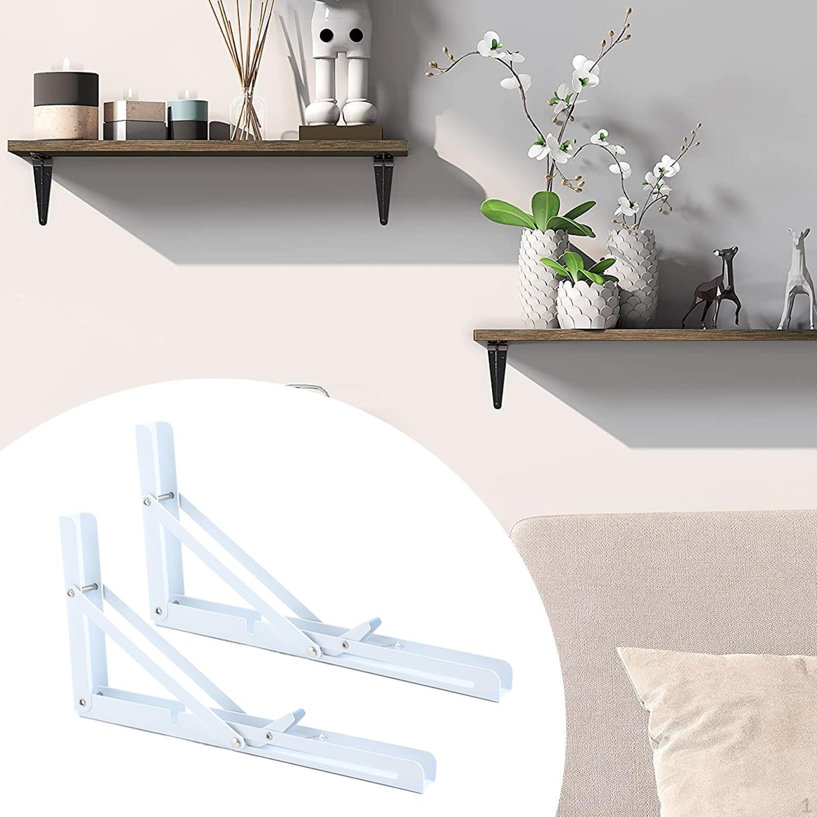 

2 шт. складные кронштейны для полки, складной треугольный кронштейн для настольной скамейки white 10inch