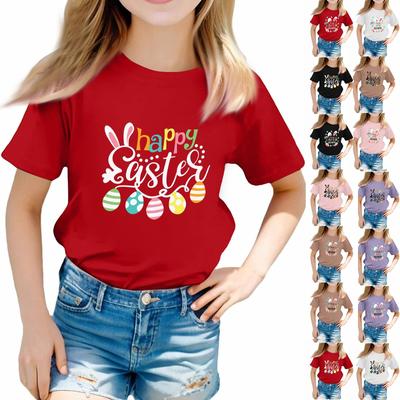 Toddler Girl Boy T-Shirts Kids Top Boys And Girls Printed Short Sleeved T-shirt 1-12Y