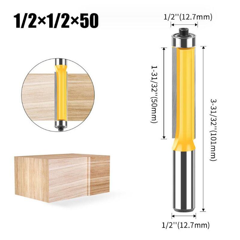 Στέλεχος 1/2 ιντσών 12mm 1/2 ιντσών Extra Long Straight Bit Router Routing Flush Trim Bits Wood Frile Cutter Εργαλεία ξυλουργικής