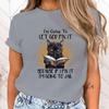 (High Quality T Shirt)Hot Sales Cat I'M Going To Let God Fix It Because If I Fix It I'M Going To Jail T Shirts Women Summer tops