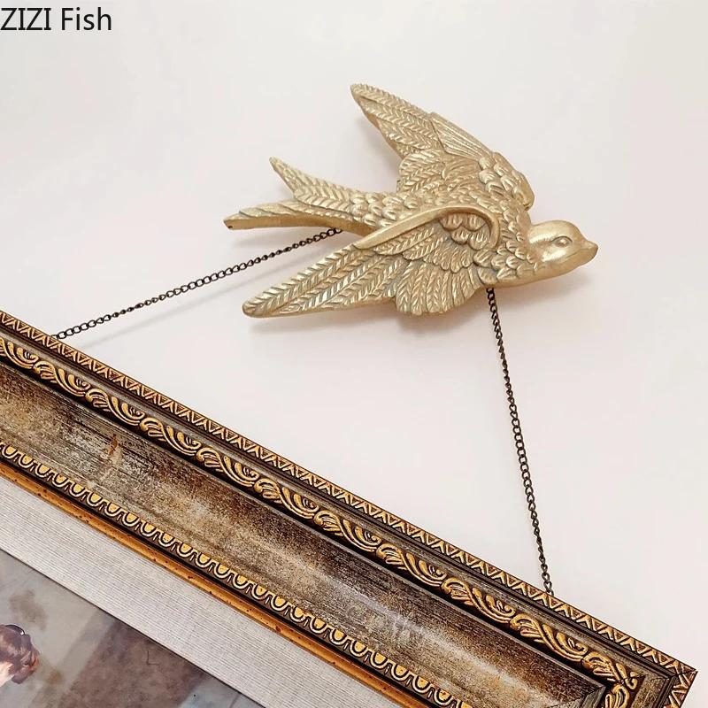 Golden Pigeon Wall Hanging Ornaments Creative Dove Decorative Hooks Living Room Display Wall Hangings Hooks Room Aesthetic Decor