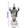 Lord Tirupati Balaji Silver Plated Black Idol with Golden Jewelry Work | Balaji Idol for Car Dashboard | Venkateswara Swamy Murti for Home |